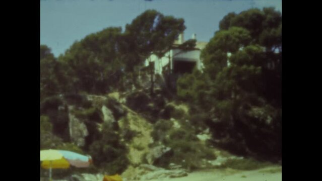 Spain 1958, Sant Feliu de Guixols coast view in 50s