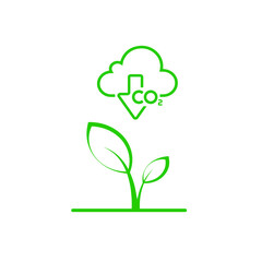 reducing CO2 emissions to stop climate change. green energy background	