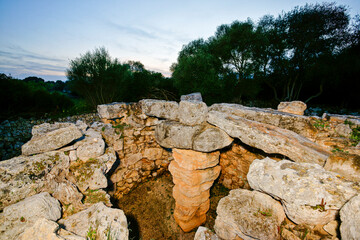 Talaiot techado.Yacimiento arqueologico de s' Hospitalet Vell. 1000-900 antes de Jesucristo.Mallorca.Islas Baleares. España. © Tolo