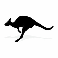 kangaroo icon vector, kangro silhouette isolated on white background.