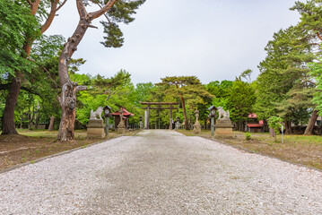 Abashiri Shrine in Abashiri City, Hokkaido, Japan.