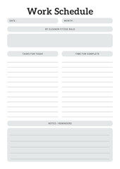 Black and White Work Schedule