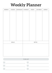 Black and White Weekly Planner