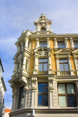 Fototapeta na wymiar Beautiful building in Old Town in Halle, Germany