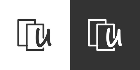 alphabet letter U logo design vector