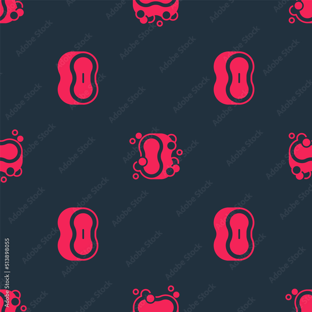 Aufkleber set bar of soap and on seamless pattern. vector