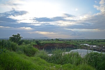 Obraz premium Beautiful landscape with lake 
