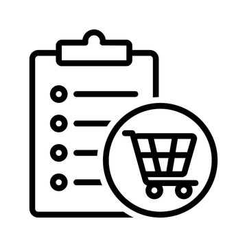 Black line icon for Purchase order
