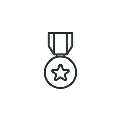 Vector sign of the award symbol is isolated on a white background. award icon color editable.