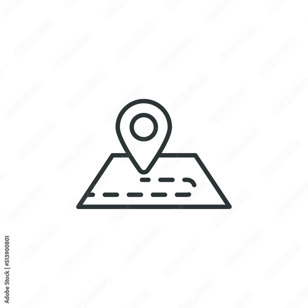 Poster vector sign of the map pin symbol is isolated on a white background. map pin icon color editable.