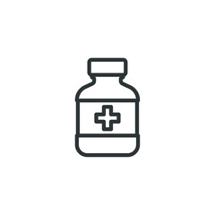 Vector sign of the medicine bottle symbol is isolated on a white background. medicine bottle icon color editable.