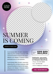 Naklejka premium Trendy Gradient Mesh A4 Flyer templates for Summer Event 