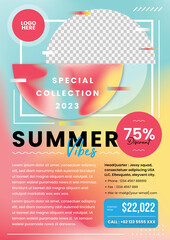 Summer Vacation Vibes A4 Flyer templates 