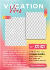 Summer Vacation Vibes A4 Flyer templates 