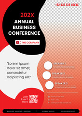 a4 flyer template, modern template, in red color, and modern design, perfect for creative professional business