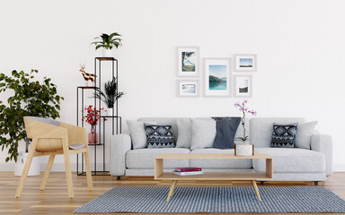 modern Scandinavian living room - 513901014