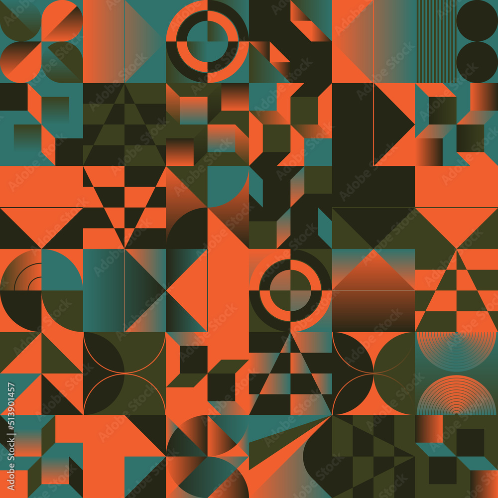 Poster Pop Art Aesthetics Abstract Vector Pattern With Weird Geometric Shapes And Bizarre Artistic Forms