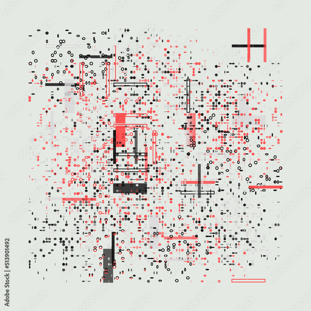 Poster abstract vector graphics made with generative art approach using geometric shapes