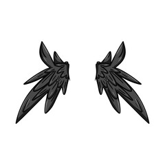 hand drawn wings clip art