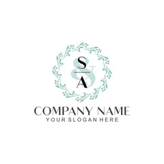 SA Beauty vector initial logo