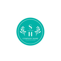 SH Beauty vector initial logo