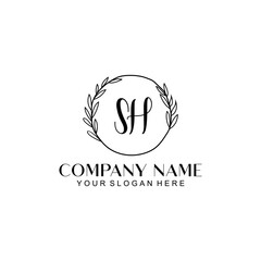 SH Beauty vector initial logo
