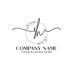 SH signature logo template vector