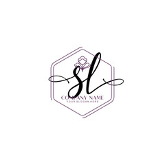 SL signature logo template vector