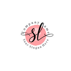 SL signature logo template vector