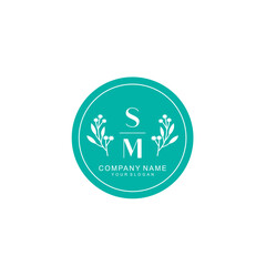 SM Beauty vector initial logo