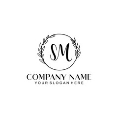 SM Beauty vector initial logo