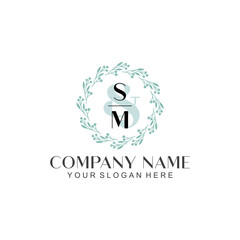 SM Beauty vector initial logo