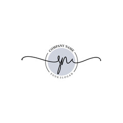 SN signature logo template vector