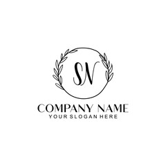 SN Beauty vector initial logo
