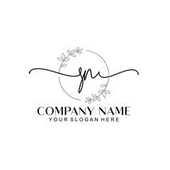 SN signature logo template vector