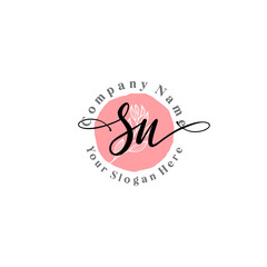 SN signature logo template vector