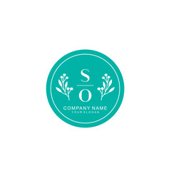 Fototapeta premium SO Beauty vector initial logo