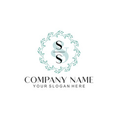 SS Beauty vector initial logo