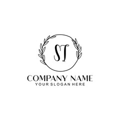 ST Beauty vector initial logo