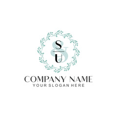 SU Beauty vector initial logo