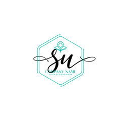 SU signature logo template vector	
