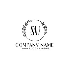 SV Beauty vector initial logo