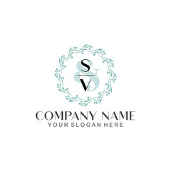 SV Beauty vector initial logo