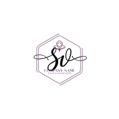 SV signature logo template vector	