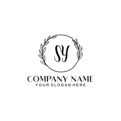 SY Beauty vector initial logo