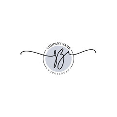 Obraz premium SZ signature logo template vector 