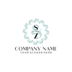 SZ Beauty vector initial logo