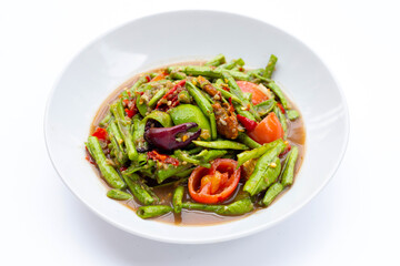 Spicy long bean salad. Thai food