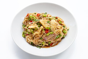 Rice vermicelli noodles spicy salad