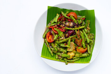 Spicy long bean salad. Thai food